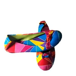 African fabric flat shoes